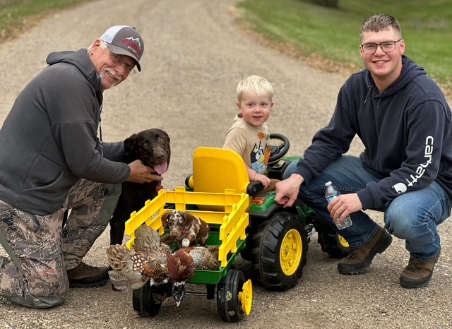 Goebel and Milo Dyke outside
